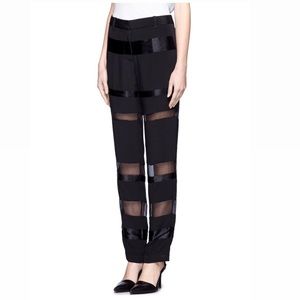 3.1 Phillip Lim Black Sheer Organza Trousers